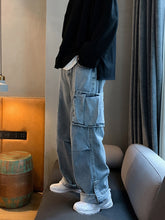 Men Jeans Wide Leg Jeans Men Straight Loose Trousers